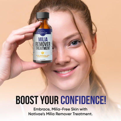 Milia Remover Treatment for Eyes & Face - Milia Spot Treatment with Salicylic Acid & Tea Tree Oil - Milia Acne Serum by Nativae Avelisse