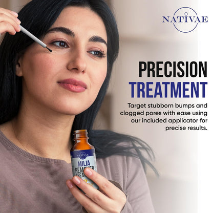 Milia Remover Treatment for Eyes & Face - Milia Spot Treatment with Salicylic Acid & Tea Tree Oil - Milia Acne Serum by Nativae Avelisse