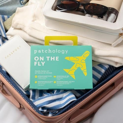 Patchology On The Fly Travel Facial Kit – Hydrating Skincare Essentials for Face, Eyes, and Lips