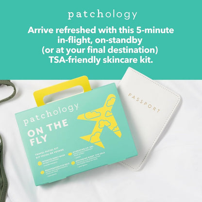 Patchology On The Fly Travel Facial Kit – Hydrating Skincare Essentials for Face, Eyes, and Lips