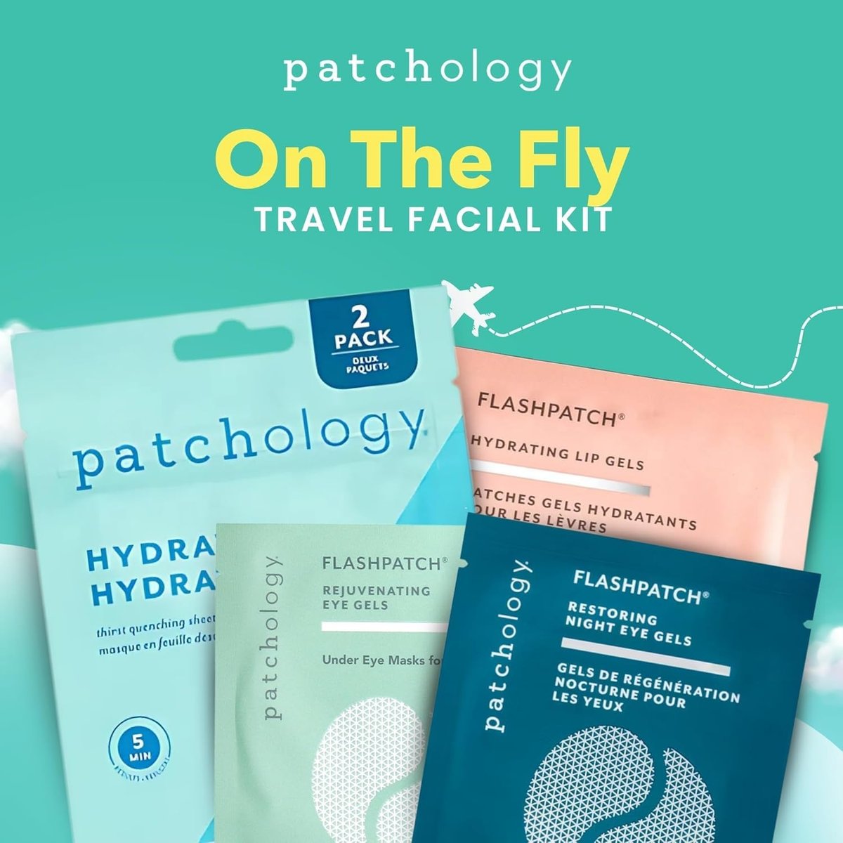 Patchology On The Fly Travel Facial Kit – Hydrating Skincare Essentials for Face, Eyes, and Lips - görsel 3