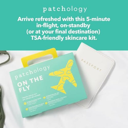 Patchology On The Fly Travel Facial Kit – Hydrating Skincare Essentials for Face, Eyes, and Lips