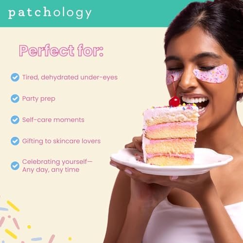 Patchology Eye Want Cake Hydrating & Smoothing Eye Patches – Under Eye Masks for Puffy Eyes, Dark Circles, and Fine Lines – Birthday Cake Inspired Self-Care Essentials, 5-Pack - görsel 7