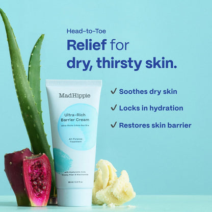 Mad Hippie Ultra-Rich Barrier Cream – Multi-Purpose Moisturizer for Extremely Dry Skin with Hyaluronic Acid, Niacinamide & Vitamin C, Vegan & Cruelty-Free, 2 oz Avelisse