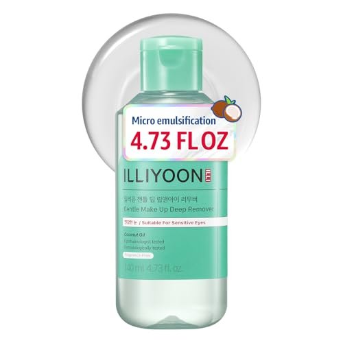 Illiyoon Gentle Deep Eye Makeup Remover - 2-Phase Oil & Water Formula for Waterproof Mascara, Lipstick, Eyeliner, Non-Greasy, Ophthalmologist Tested, Vegan, Korean Skin Care, 4.73 fl.oz. Avelisse