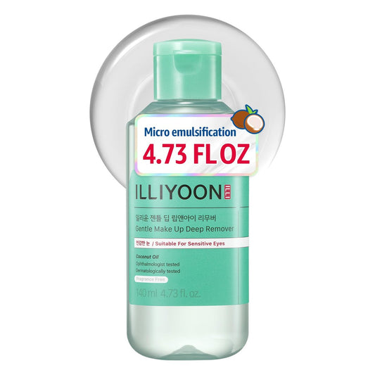 Illiyoon Gentle Deep Eye Makeup Remover - 2-Phase Oil & Water Formula for Waterproof Mascara, Lipstick, Eyeliner, Non-Greasy, Ophthalmologist Tested, Vegan, Korean Skin Care, 4.73 fl.oz. Avelisse