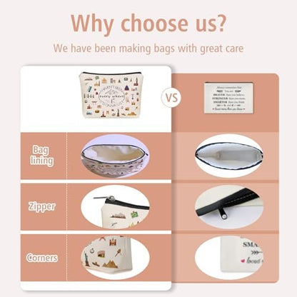 Girlly World Travel Gifts for Women Travelers: Cute Makeup Bag 'I Haven't Been Everywhere But It's on My List' - Ideal Trip Themed Cosmetic Bag for Teen Girls, Birthdays, Holidays