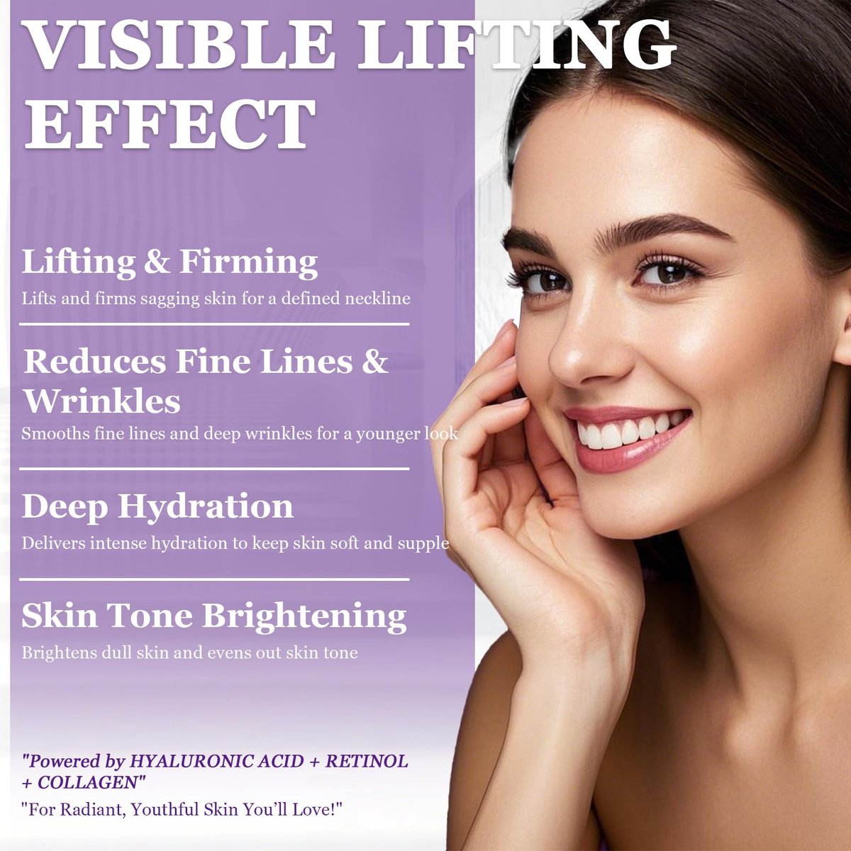Retinol Cream for Face and Neck – Anti Aging Moisturizer with Collagen & Hyaluronic Acid for Firming, Tightening, and Wrinkle Reduction (1.7 Fl Oz) - görsel 13
