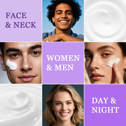 Retinol Cream for Face and Neck – Anti Aging Moisturizer with Collagen & Hyaluronic Acid for Firming, Tightening, and Wrinkle Reduction (1.7 Fl Oz)