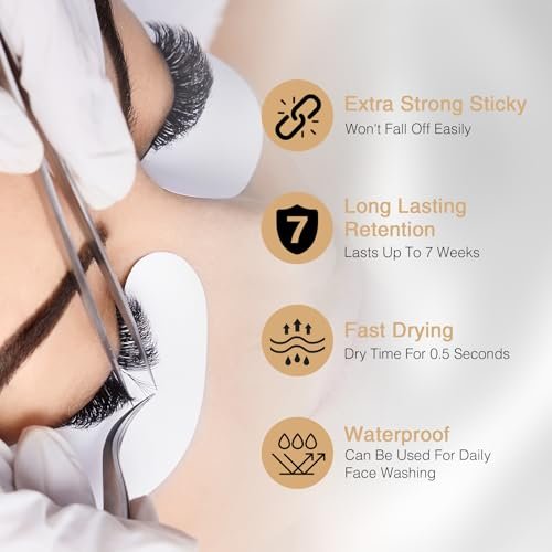 EMEDA Sensitive Lash Extension Glue - 0.5s Fast Drying Individual Eyelash Glue, 7 Weeks Retention, Waterproof Strong Hold Semi Permanent Adhesive (5ml 0.5s) Avelisse