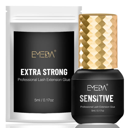 EMEDA Sensitive Lash Extension Glue - 0.5s Fast Drying Individual Eyelash Glue, 7 Weeks Retention, Waterproof Strong Hold Semi Permanent Adhesive (5ml 0.5s) Avelisse