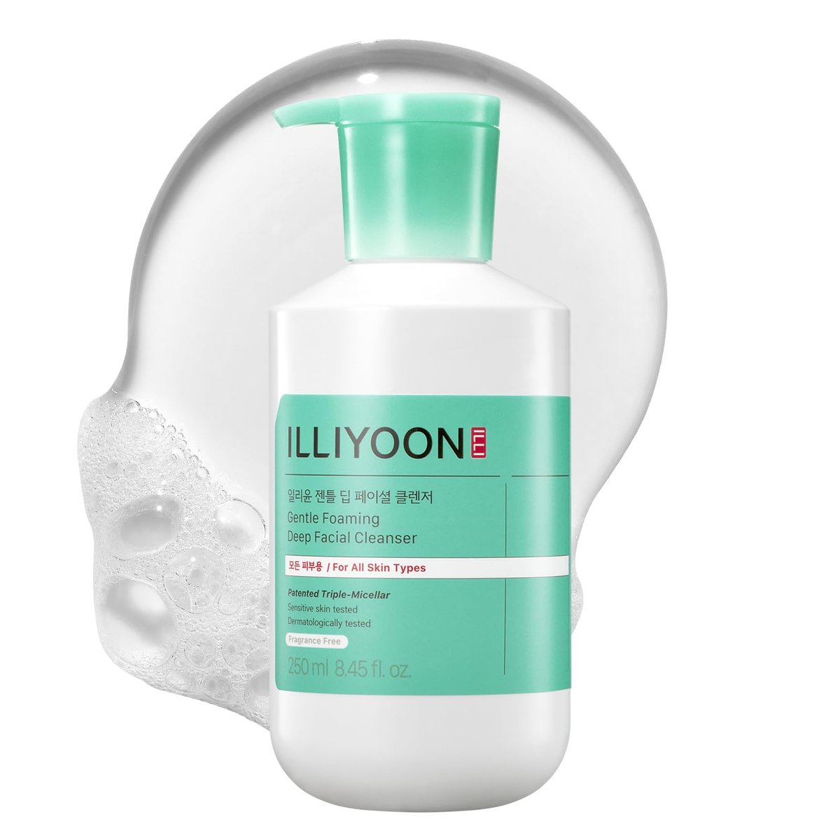 Illiyoon Gentle Deep Facial Cleanser | Low pH Gel-to-Foam Face Wash for Sensitive Skin, Hydrating Gel Cleanser & Daily Makeup Remover, Korean Skincare, 8.45 fl.oz. - görsel 1