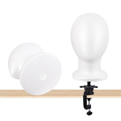 MapofBeauty Foam Wig Head Stand - White Styrofoam Mannequin Head for Wigs, Hats, and DIY Projects Avelisse