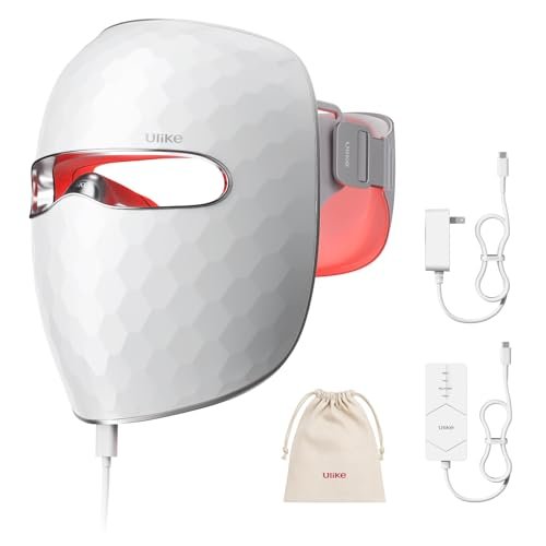 Ulike ReGlow LED Face Mask: Red, Blue, Yellow & Infrared Light Therapy for Anti-Aging & Acne – Cordless, Remote Control, Eye Protection, Home Skincare Device Avelisse