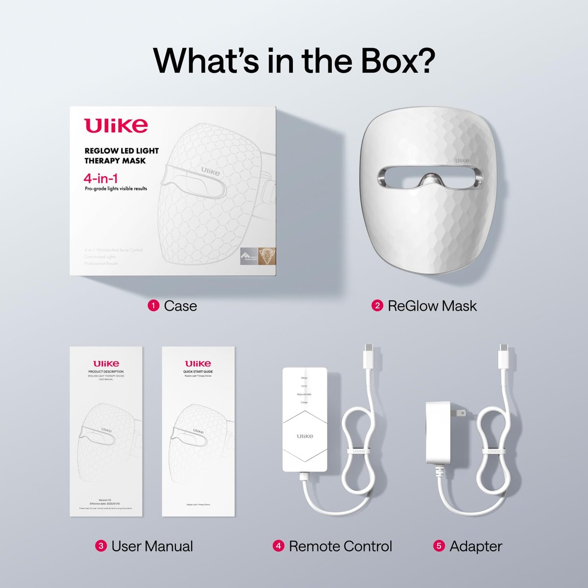 Ulike ReGlow LED Face Mask: Red, Blue, Yellow & Infrared Light Therapy for Anti-Aging & Acne – Cordless, Remote Control, Eye Protection, Home Skincare Device Avelisse