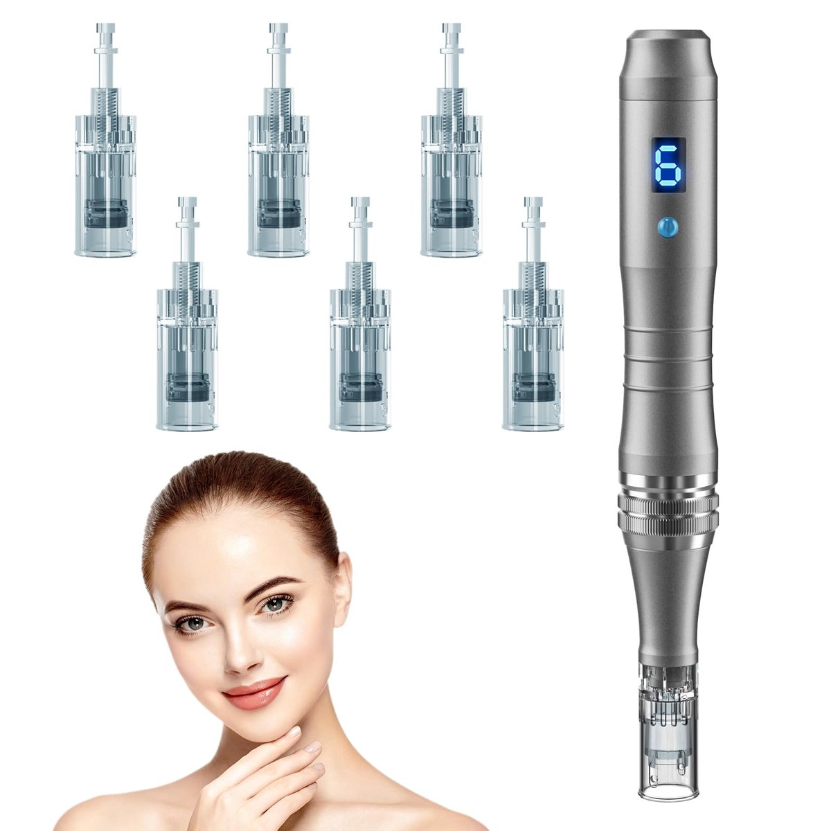 DAHOZE Microneedling Stamp Pen – 0.25mm Derma Stamp System, Derma Roller Alternative for Home Use Avelisse