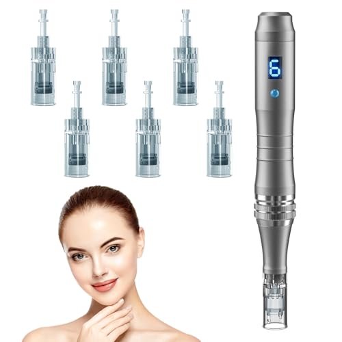 DAHOZE Microneedling Stamp Pen – 0.25mm Derma Stamp System, Derma Roller Alternative for Home Use Avelisse