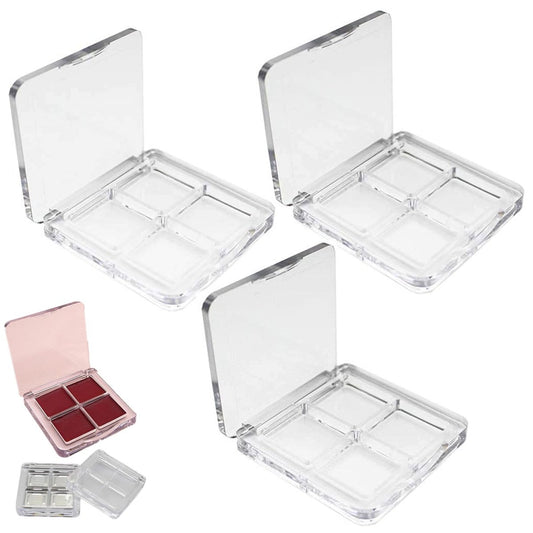 Fyazgop Empty Lipstick Palette (3-Pack) – Transparent DIY Makeup Palette for Eyeshadow, Blush, and Lipstick – Travel-Friendly Empty Cosmetic Case