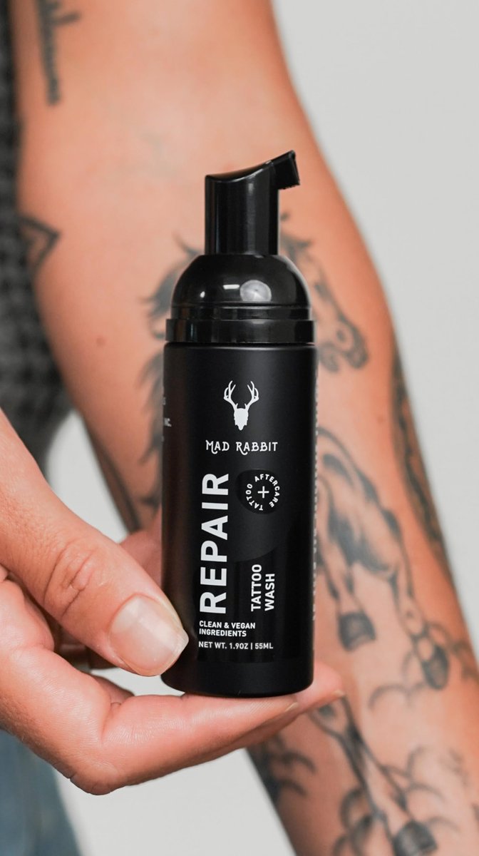 Mad Rabbit Tattoo Aftercare Soap - Fragrance Free Tattoo Foam Wash for New Tattoos - Unscented Tattoo Cleaner with Clean + Vegan Ingredients, 2oz - görsel 11