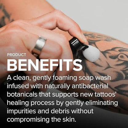 Mad Rabbit Tattoo Aftercare Soap - Fragrance Free Tattoo Foam Wash for New Tattoos - Unscented Tattoo Cleaner with Clean + Vegan Ingredients, 2oz