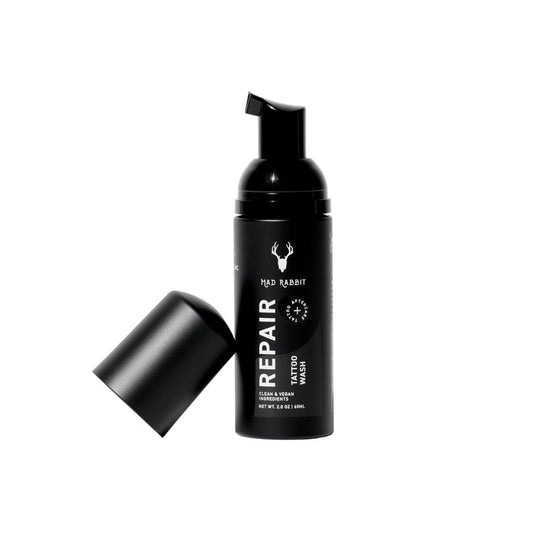 Mad Rabbit Tattoo Aftercare Soap - Fragrance Free Tattoo Foam Wash for New Tattoos - Unscented Tattoo Cleaner with Clean + Vegan Ingredients, 2oz
