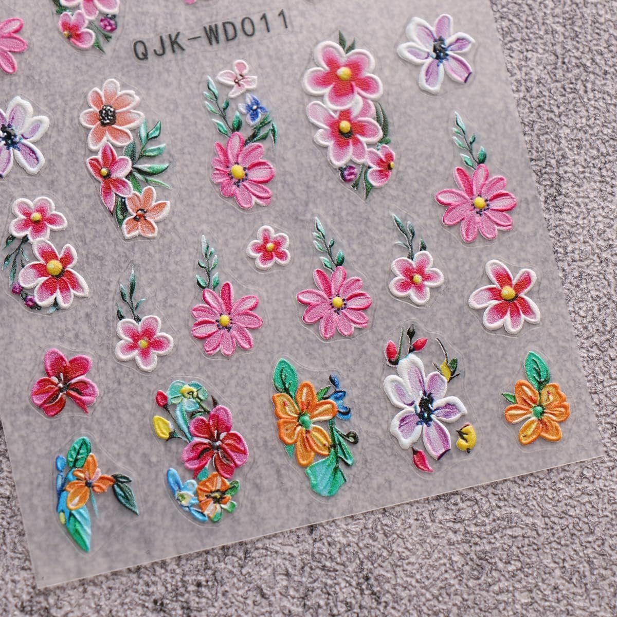 JMEOWIO 6 Sheets Flower Nail Art Stickers Decals - Self-Adhesive Spring Summer Floral Nail Supplies for DIY Nail Design - görsel 10