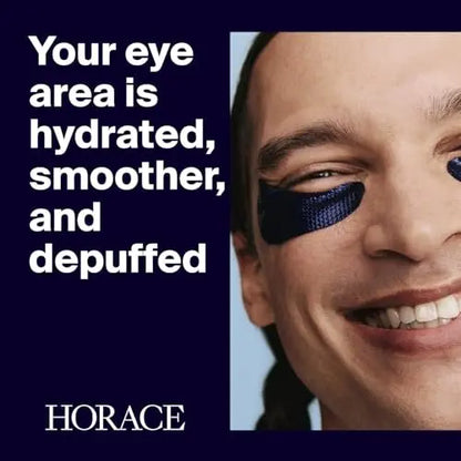HORACE Anti-Fatigue Under-Eye Patches for Men - Dark Circle & Puffiness Reduction - Moisturising Hydrogel Treatment - Vegan & Silicone-Free Skincare - Unscented, 5 Pairs Avelisse