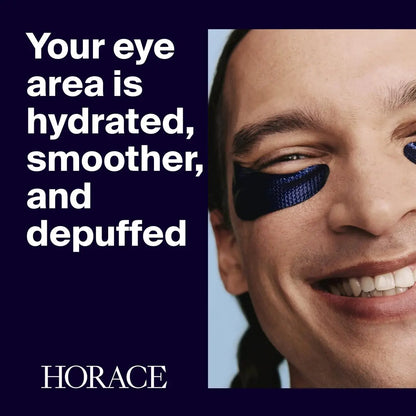 HORACE Anti-Fatigue Under-Eye Patches for Men - Dark Circle & Puffiness Reduction - Moisturising Hydrogel Treatment - Vegan & Silicone-Free Skincare - Unscented, 5 Pairs Avelisse