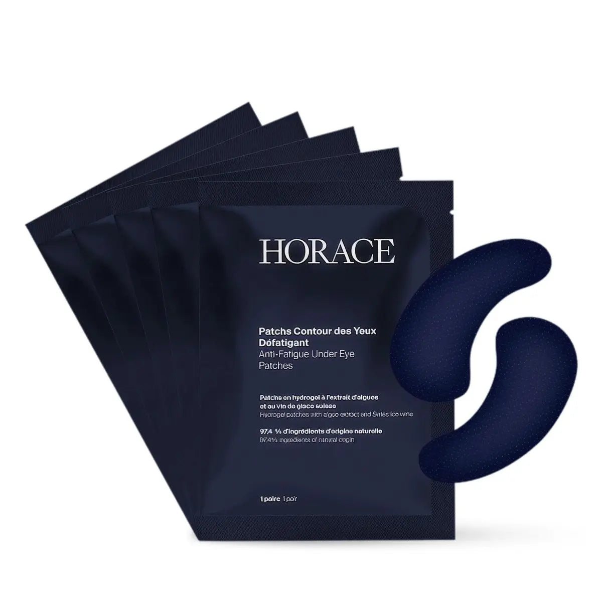 HORACE Anti-Fatigue Under-Eye Patches for Men - Dark Circle & Puffiness Reduction - Moisturising Hydrogel Treatment - Vegan & Silicone-Free Skincare - Unscented, 5 Pairs Avelisse