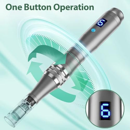 DAHOZE DermaStamp System 0.25mm - Microneedling Stamp Pen for Skin Care, Derma Roller Alternative for Men & Women Avelisse