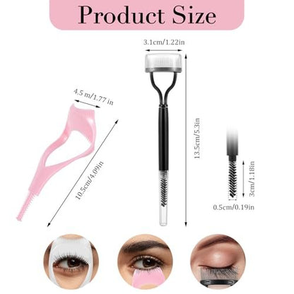 Oruola 4-Piece Mascara Shield and Eyelash Separator Tool Set – Reusable Plastic Mascara Guard Applicator with 2-in-1 Eyelash Comb for Flawless Mascara Application Avelisse