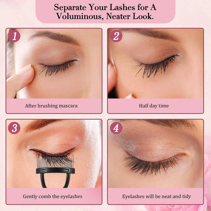 Oruola 4-Piece Mascara Shield and Eyelash Separator Tool Set – Reusable Plastic Mascara Guard Applicator with 2-in-1 Eyelash Comb for Flawless Mascara Application Avelisse