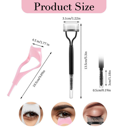 Oruola 4-Piece Mascara Shield and Eyelash Separator Tool Set – Reusable Plastic Mascara Guard Applicator with 2-in-1 Eyelash Comb for Flawless Mascara Application Avelisse