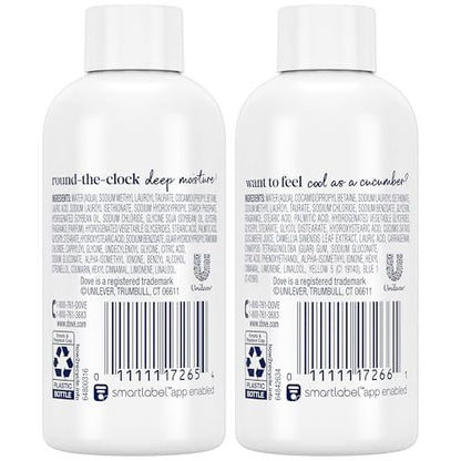 Dove Body Wash Travel Size Variety 6-Pack – Refresh Cucumber and Green Tea + Deep Moisture, 24 Hour Renewing Hydration for Soft Skin, 3 Oz Each Avelisse
