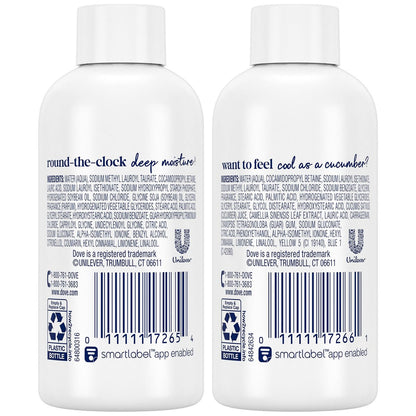 Dove Body Wash Travel Size Variety 6-Pack – Refresh Cucumber and Green Tea + Deep Moisture, 24 Hour Renewing Hydration for Soft Skin, 3 Oz Each Avelisse