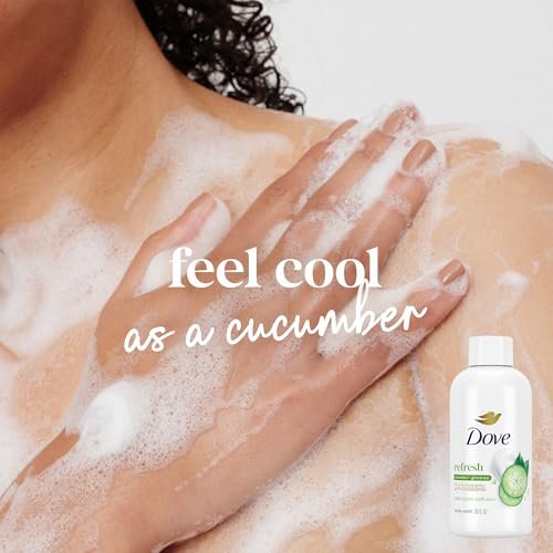 Dove Body Wash Travel Size Variety 6-Pack – Refresh Cucumber and Green Tea + Deep Moisture, 24 Hour Renewing Hydration for Soft Skin, 3 Oz Each Avelisse