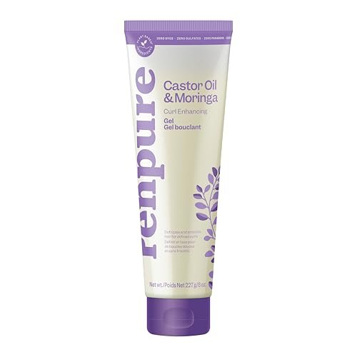 Renpure Castor Oil & Moringa Curl Gel - Curl Enhancing Gel for Smooth, Defined & Frizz-Free Curls - With Castor Oil & Moringa Seed Oil - For Wavy to Curly Hair - 8 Fl Oz - görsel 2