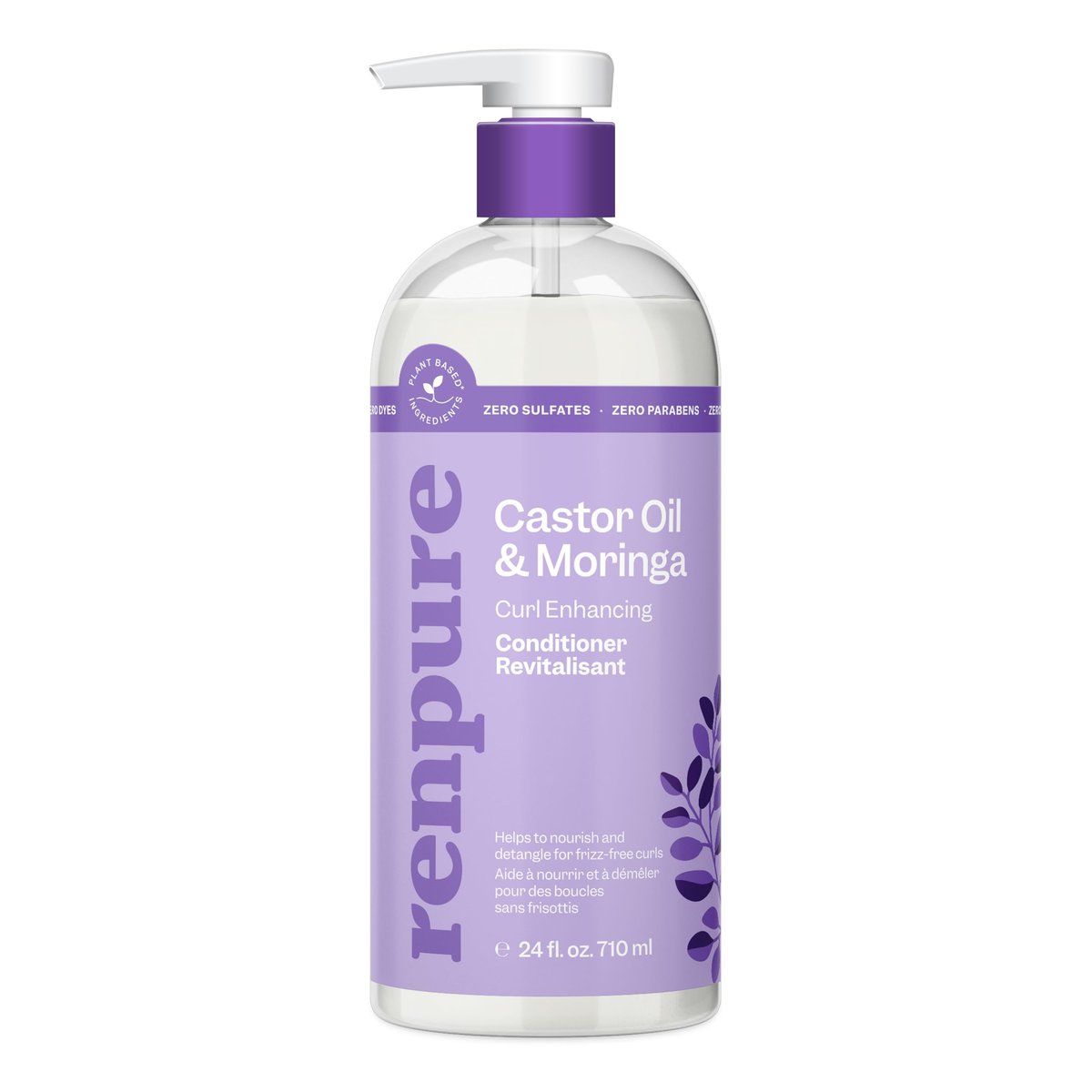Renpure Castor Oil & Moringa Curl Enhancing Conditioner - Moisturize, Detangle & Control Frizz for Wavy to Curly Hair - 24 Fl Oz - görsel 2