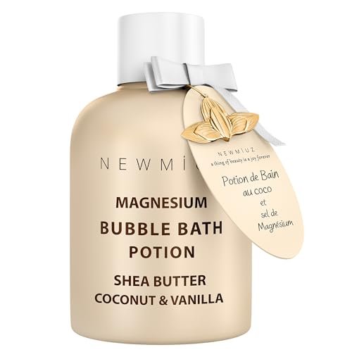 Magnesium Bubble Bath – Long Lasting Foaming Bubbles with Shea Butter, Coconut & Vanilla – Moisturizing Stress Relief Spa Gift for Women Avelisse