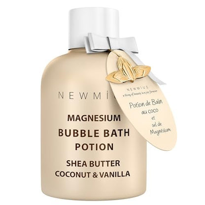 Magnesium Bubble Bath – Long Lasting Foaming Bubbles with Shea Butter, Coconut & Vanilla – Moisturizing Stress Relief Spa Gift for Women Avelisse