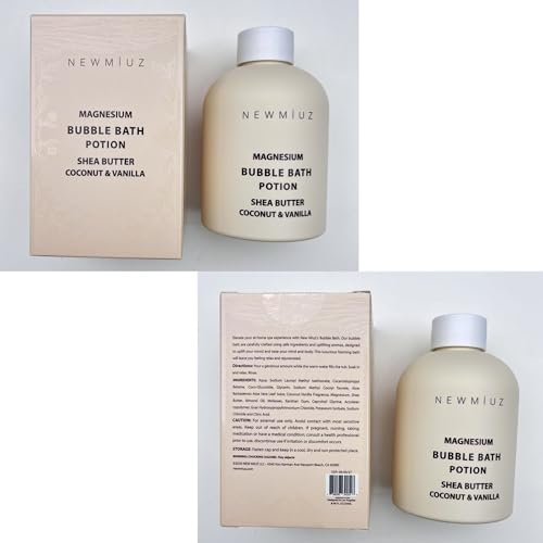 Magnesium Bubble Bath Rose Jasmine Vanilla – Long Lasting Foam, Epsom Salt for Sore Muscles, Moisturizing Relaxing Stress Relief Spa Gift for Women Avelisse