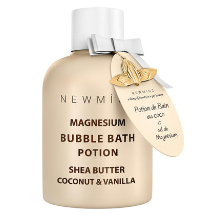 Magnesium Bubble Bath – Long Lasting Foaming Bubbles with Shea Butter, Coconut & Vanilla – Moisturizing Stress Relief Spa Gift for Women Avelisse