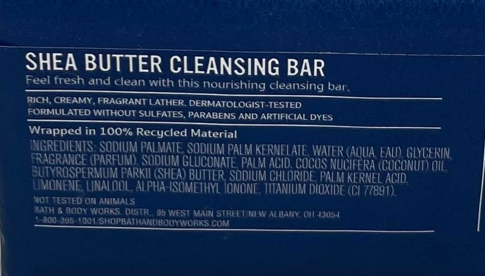 Bath and Body Works Ocean Shea Butter Cleansing Bar Soap – 4.2 oz Each, Pack of 2 Avelisse