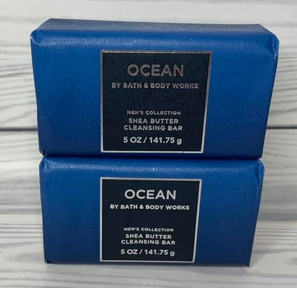 Bath and Body Works Ocean Shea Butter Cleansing Bar Soap – 4.2 oz Each, Pack of 2 Avelisse