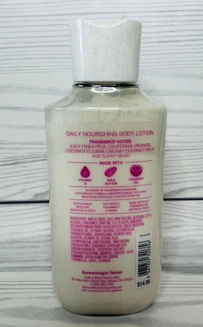 Bath & Body Works Malibu Heat Body Lotion 8 oz (Pack of 2) - Tropical Scent Moisturizer