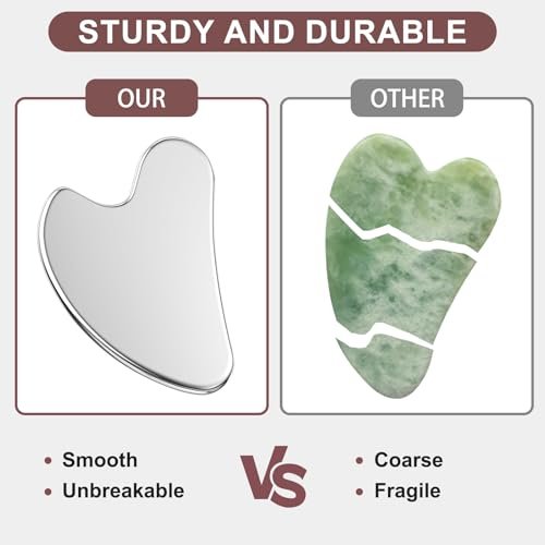 CAEYPOAR Stainless Steel Gua Sha Facial Tool - Upgrade Metal Guasha for Face & Body, Muscle Tension & Puffiness Relief, Skin Care Gift for Women - görsel 10