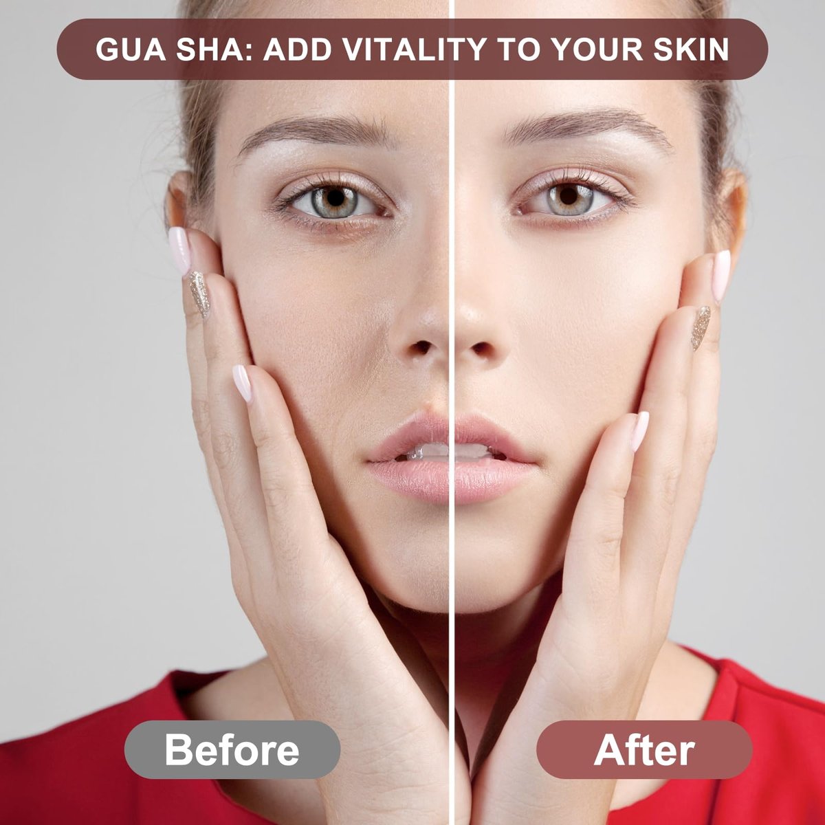 CAEYPOAR Stainless Steel Gua Sha Facial Tool - Upgrade Metal Guasha for Face & Body, Muscle Tension & Puffiness Relief, Skin Care Gift for Women - görsel 5