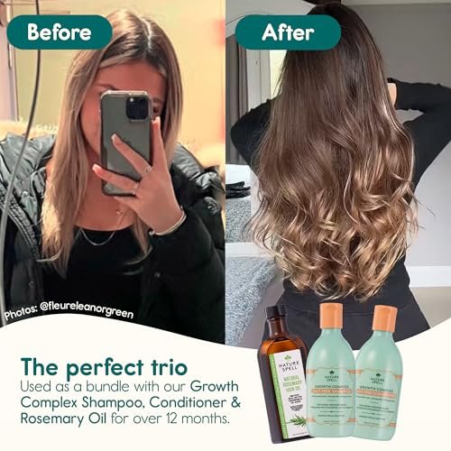 Nature Spell Hair Growth Complex Shampoo & Conditioner Set - Sulfate & Paraben Free with Hyaluronic Acid & Vitamin B5 for Nourishing & Strengthening, Vegan, 10.14 fl oz Each (Pack of 2) Avelisse