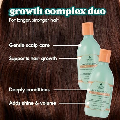 Nature Spell Hair Growth Complex Shampoo & Conditioner Set - Sulfate & Paraben Free with Hyaluronic Acid & Vitamin B5 for Nourishing & Strengthening, Vegan, 10.14 fl oz Each (Pack of 2) Avelisse