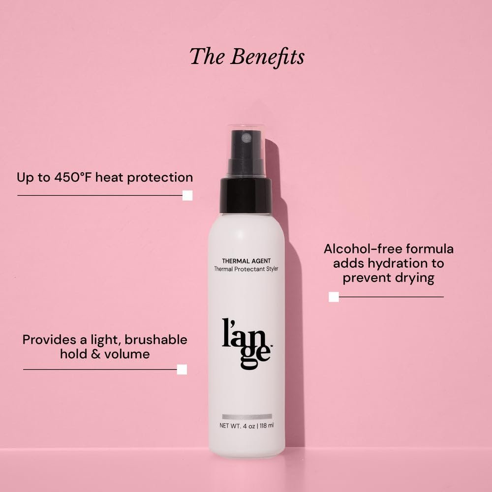 L'ANGE HAIR Thermal Agent Heat Protectant Spray – 450°F Heat Protection, Frizz Control & Shine, 4 fl oz - görsel 2